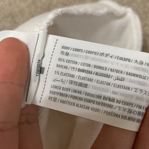 Abercrombie & Fitch White Surplice Ribbed Bodysuit Size M - Picture 3 of 4